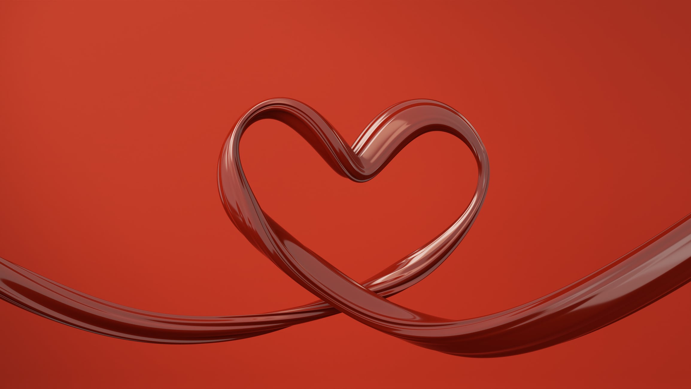 Chocolate swirl in heart-shape