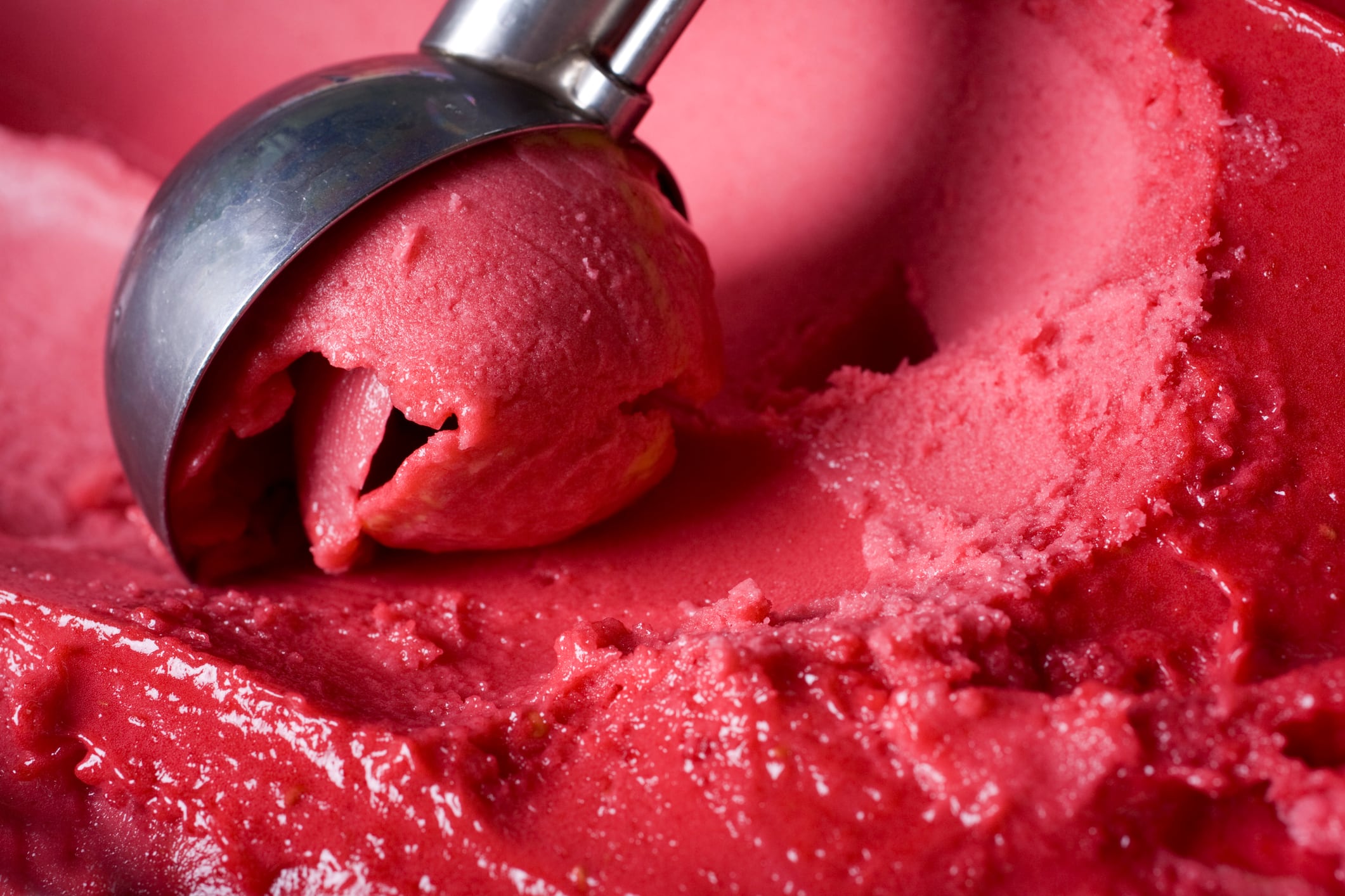 Delicious ice-cream being scooped out.
